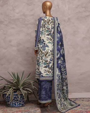 Digital Printed Three Piece | Designer "Hamna" | Soft Khaddar