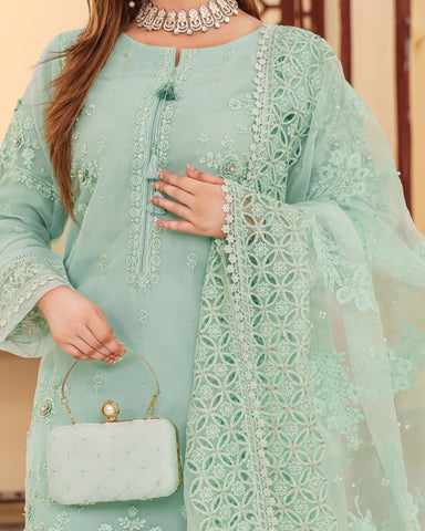Three Piece Formals | Festive Embroidered - Eliana | Premium Organza