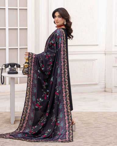 Designer Three Piece | Embroidered - Sadaf | Luxury Dhanak