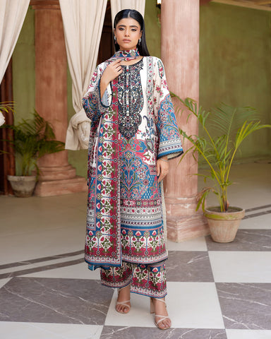 Embroidered Three Piece | Neck Patched Vol-V | Premium Luxury Lawn