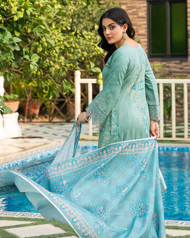 Designer Three Piece | Embroidered - Zouq 2 | Luxury Dhanak
