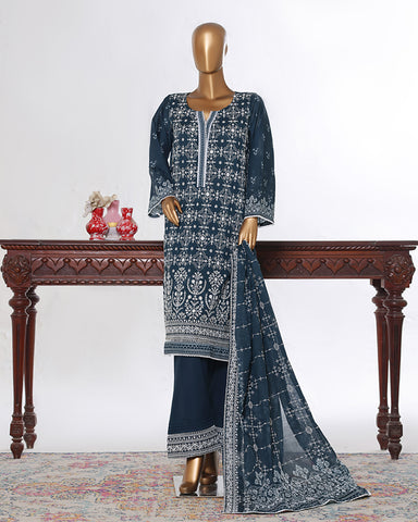 Three Piece Formals | Embroidered - White & White - Eid Special | Premium Lawn