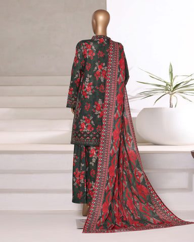Embroidered Three Piece | Designer Printed - Malika | Winter Khaddar