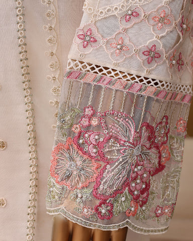 Formal Three Piece | Embroidered Festive-Falsafa | Premium Organza