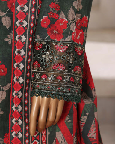 Embroidered Three Piece | Designer Printed - Malika | Winter Khaddar