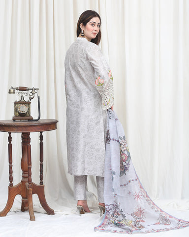 Designer Three Pieces | Roop-VI | Soft Print Cotton Lawn