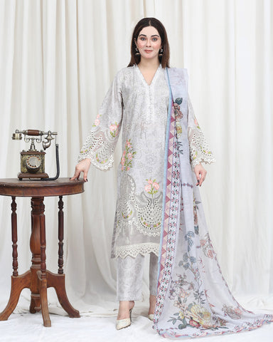 Designer Three Pieces | Roop-VI | Soft Print Cotton Lawn