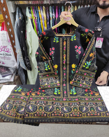 Designer CoOrds Two Piece | Digital Embroidered Prints | Soft Corduroy