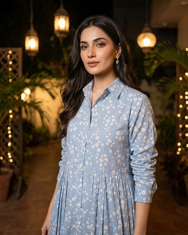 Designer Long Maxis | Printed Floral - Hania Series | Premium Lawn