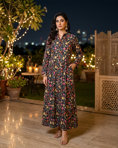 Designer Long Maxis | Printed Floral - Hania Series | Premium Lawn