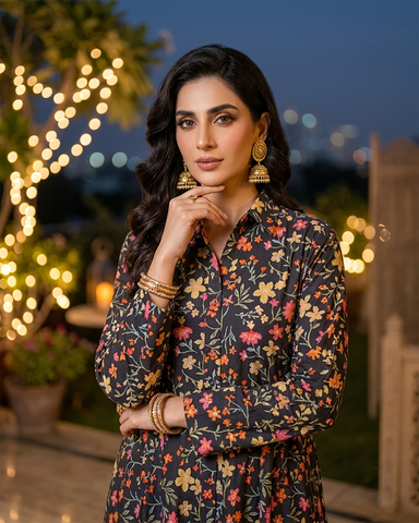 Designer Long Maxis | Printed Floral - Hania Series | Premium Lawn