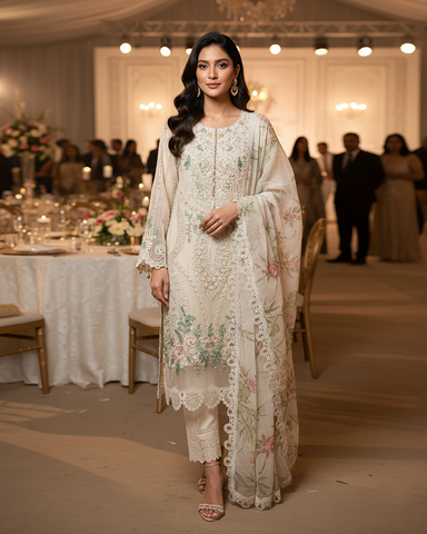 Three Piece Formals | Festive Embroidered - Event Special | Premium Organza