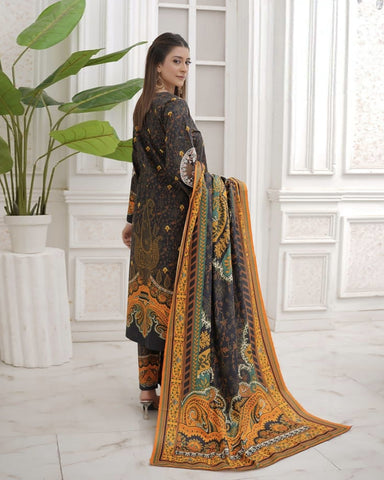 Embroidered Three Piece | Khushbu Printed Series | Luxury Winter Cotton