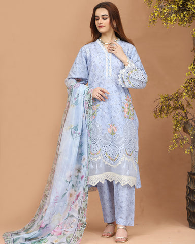 Designer Three Pieces | Roop-VI | Soft Print Cotton Lawn
