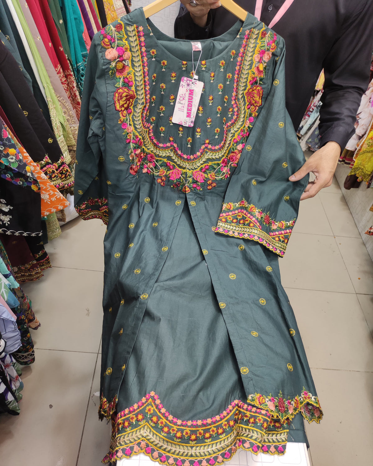 Designer Two Pieces | Embroidered Shirt | Khaddar