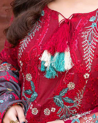 Designer Three Piece | Embroidered - Ashi | Luxury Khaddar