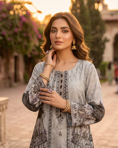 Designer Two Piece | Printed Co-Ord Set - Alyssa Gown | Premium Lawn
