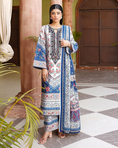 Embroidered Three Piece | Neck Patched Vol-V | Premium Luxury Lawn
