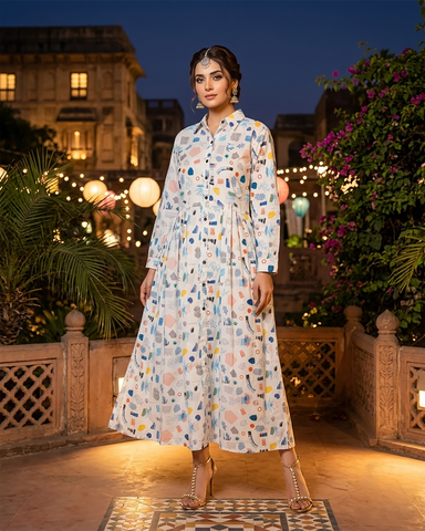 Designer Long Maxis | Printed Floral - Hania Series | Premium Lawn
