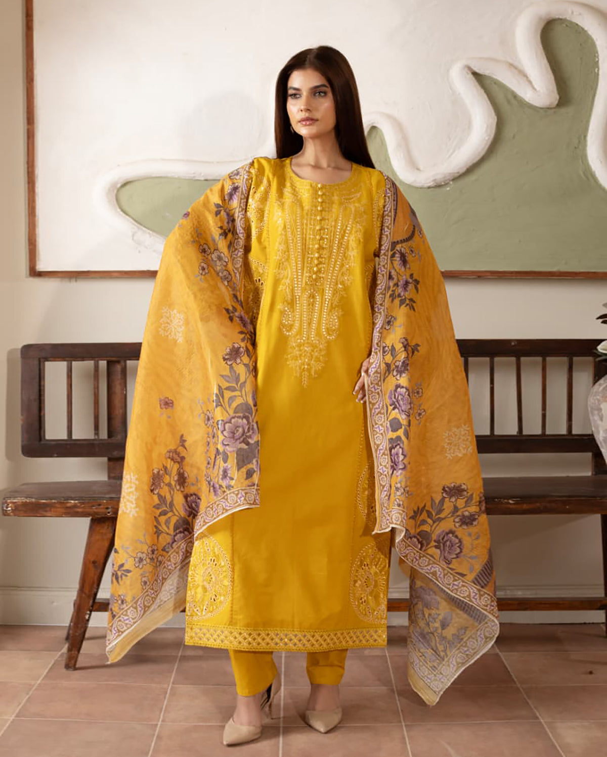 Designer Embroidered Three Piece | Elegant Style | Luxury Winter Cotton
