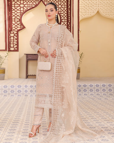 Three Piece Formals | Festive Embroidered - Eliana | Premium Organza