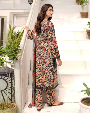 Designer Three Piece | Digital Printed Embroidered | Premium Khaddar