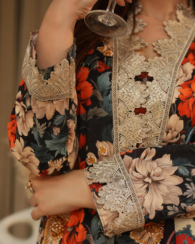 Embroidered Three Piece | Motti Bunch - Designer | Luxury Lawn