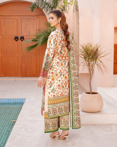 Designer Three Piece | Rangni Embroidered Series | Winter Cotton