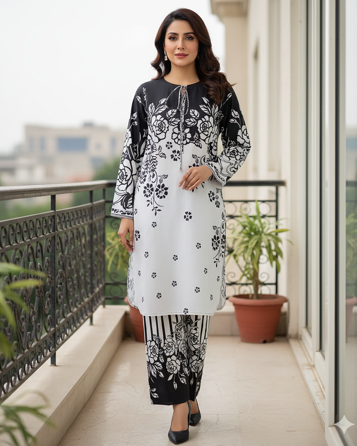 Designer Embroidered Two Piece | Florence | Linen