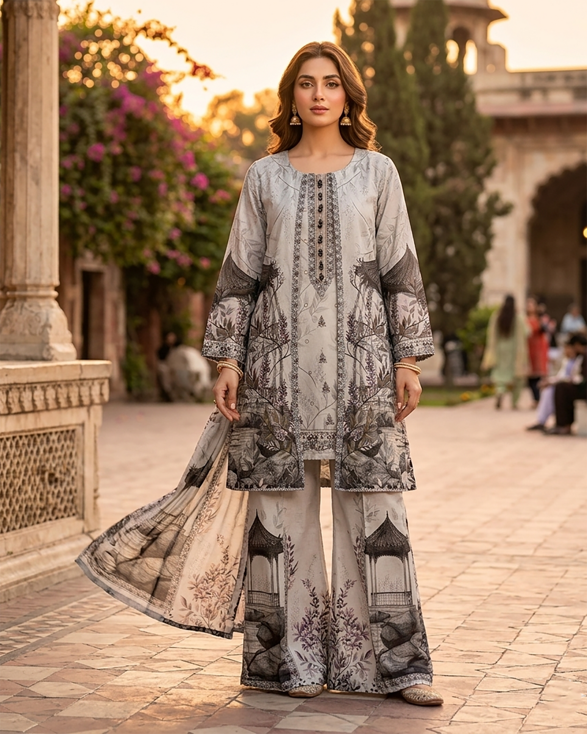 Designer Two Piece | Printed Co-Ord Set - Alyssa Gown | Premium Lawn