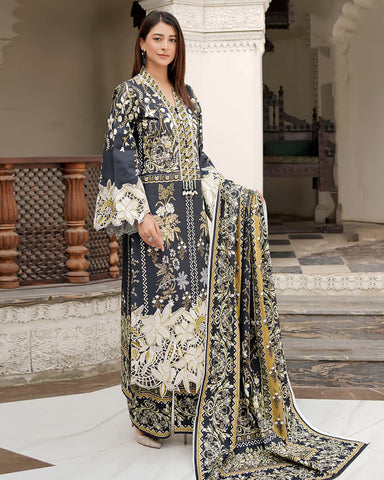 Designer Three Piece | Rangni Embroidered Series | Winter Cotton
