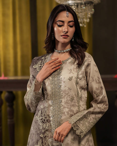 Three Piece Formals | Festive Embroidered - Jahira | Premium Organza