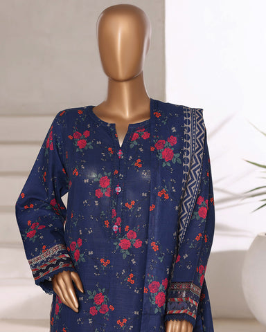 Embroidered Three Piece | Designer Printed - Malika | Winter Khaddar
