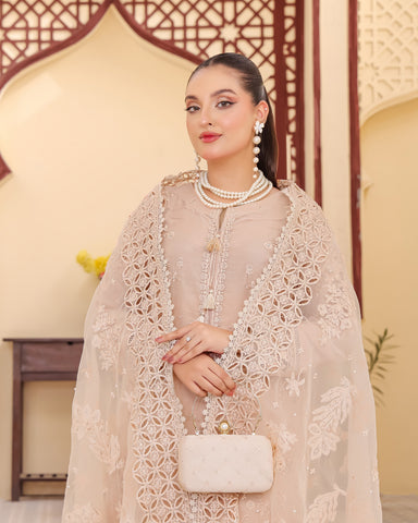 Three Piece Formals | Festive Embroidered - Eliana | Premium Organza