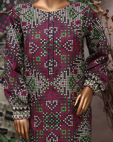 Digital Printed Three Piece | Designer "Hamna" | Soft Khaddar