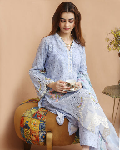 Designer Three Pieces | Roop-VI | Soft Print Cotton Lawn