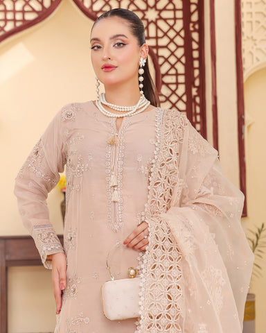 Three Piece Formals | Festive Embroidered - Eliana | Premium Organza
