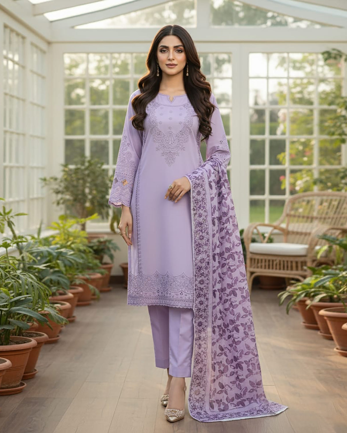 Designer Three Piece | Imsaal | Premium Winter Cotton