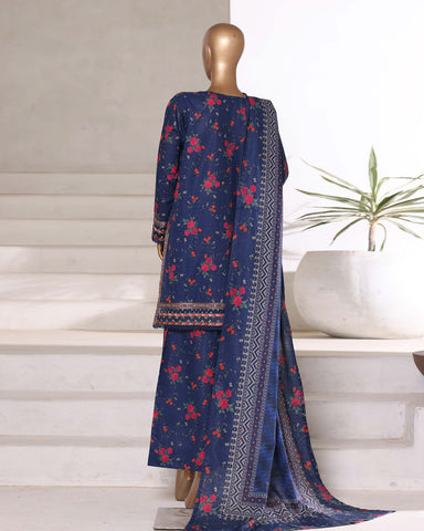 Embroidered Three Piece | Designer Printed - Malika | Winter Khaddar