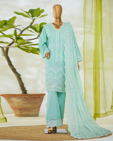 Three Piece Formals | Embroidered - White & White - Eid Special | Premium Lawn