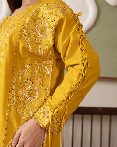 Designer Embroidered Three Piece | Elegant Style | Luxury Winter Cotton