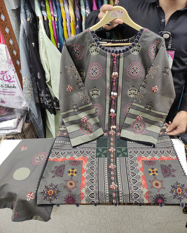 Designer CoOrds Two Piece | Digital Embroidered Prints | Soft Corduroy