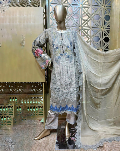 Three Piece Formals | Festive Embroidered - Event Special | Premium Organza