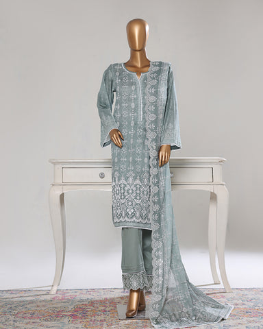 Three Piece Formals | Embroidered - White & White - Eid Special | Premium Lawn