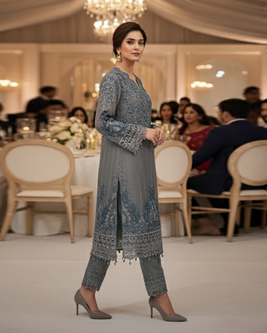 Three Piece Formals | Festive Embroidered - Event Special | Premium Organza