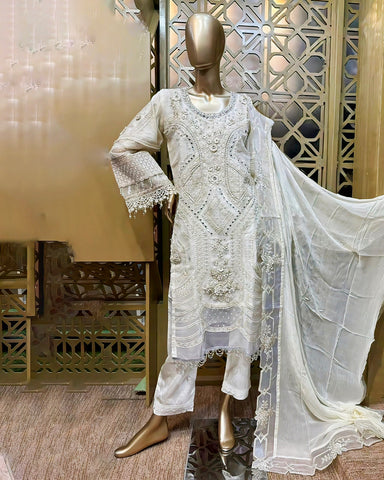 Three Piece Formals | Festive Embroidered - Event Special | Premium Organza