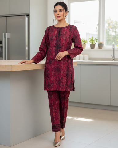 Designer Embroidered Two Piece | Blooming | Winter Khaddar