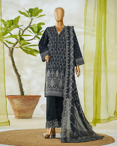 Three Piece Formals | Embroidered - White & White - Eid Special | Premium Lawn