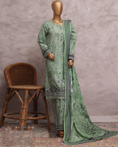 Digital Printed Three Piece | Designer "Hamna" | Soft Khaddar