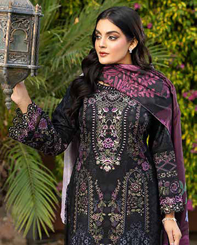 Designer Three Piece | Embroidered - Zouq 2 | Luxury Dhanak